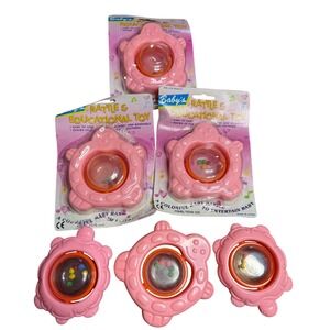Vintage Baby Rattle Educational Toy Colorful‎ Baby Turtle New old stock lot